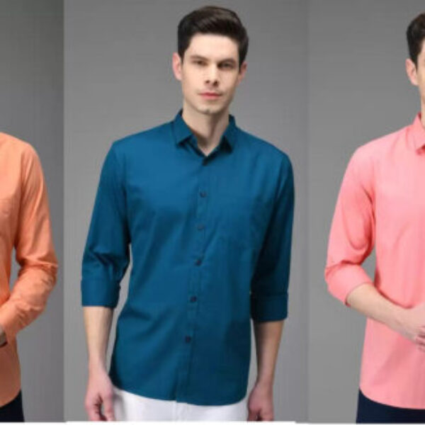 Combo of 3 Casual Men's Shirts (Multicolor, S)