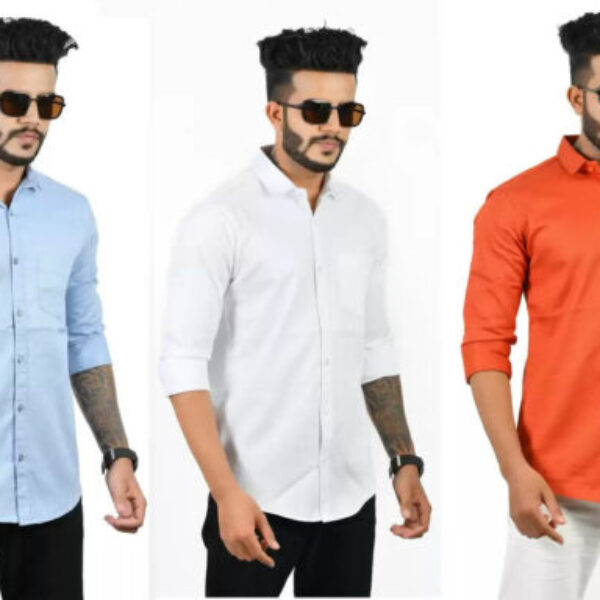 Combo of 3 Casual Men's Shirts (Multicolor, S)