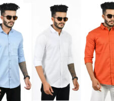 Combo of 3 Casual Men's Shirts (Multicolor, S)