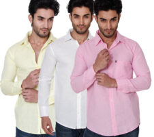 Combo of 3 Casual Men's Shirts (Multicolor, S)