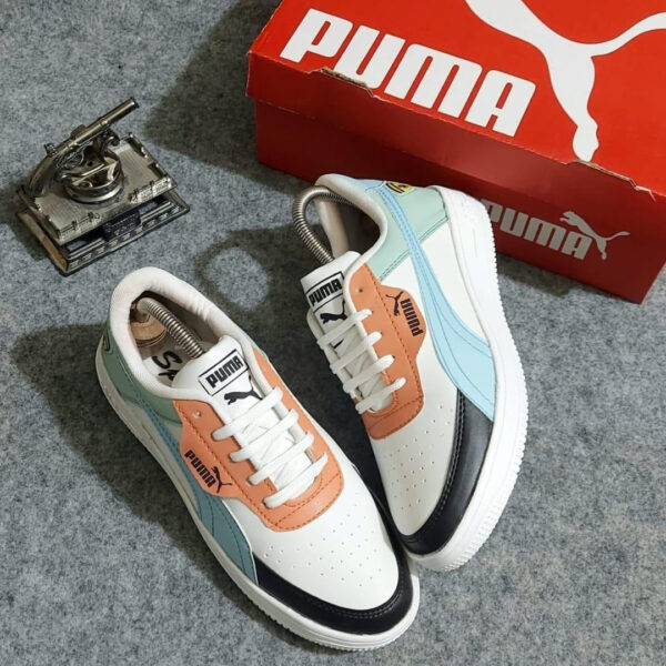 Sneakers for Men (White & Sky Blue, 6)