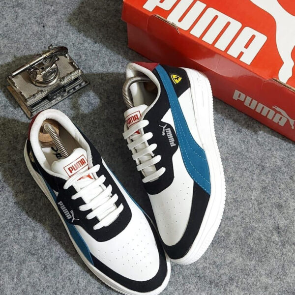 Sneakers for Men (White & Teal, 6)