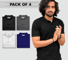 Men Polo T-Shirts (Buy One Get 3 Free) (Multicolor, S)