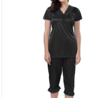 Women Night Suit (Black, S)