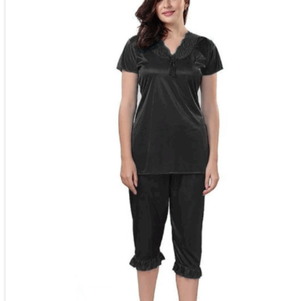 Women Night Suit (Black, S)