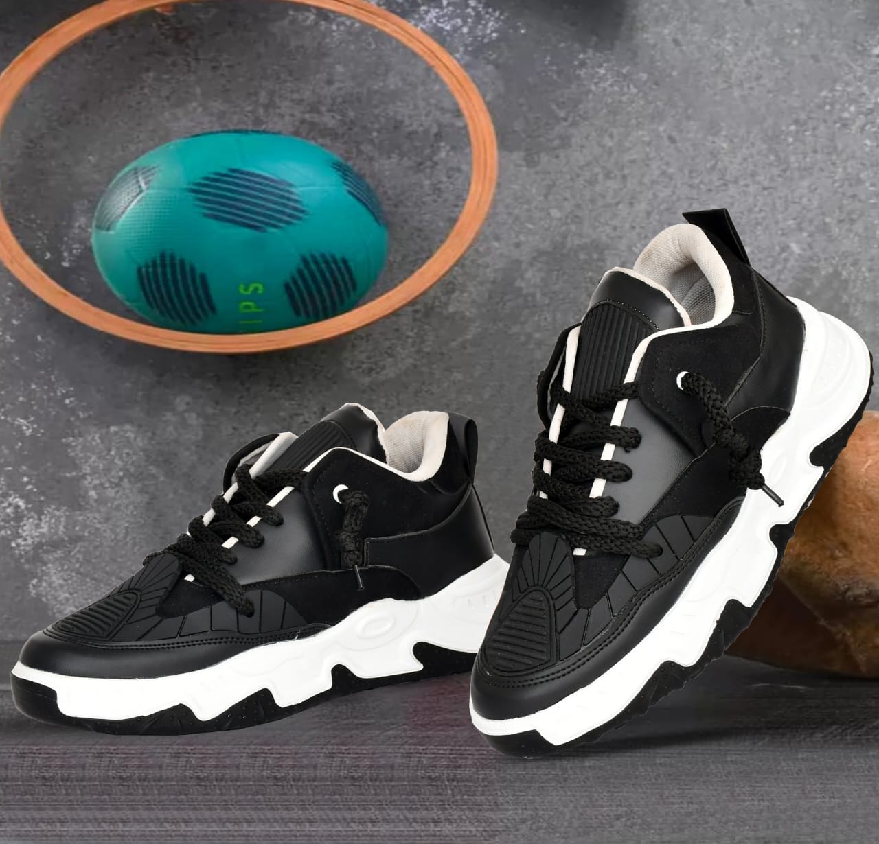 1740481845787-169 VATELIO Men's Black-White Comfortable & Trending Lace-Ups Casual Shoes 6 19380