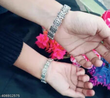 Silver Sterling Silver Kada (Pack of 2)