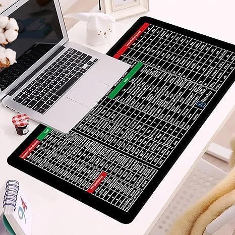1742881728772-2 Quick Key Super Large Anti-Slip Keyboard Pad - with Office Software Shortcuts Pattern, Excel Shortcut Mouse Pad Non-Slip 18052