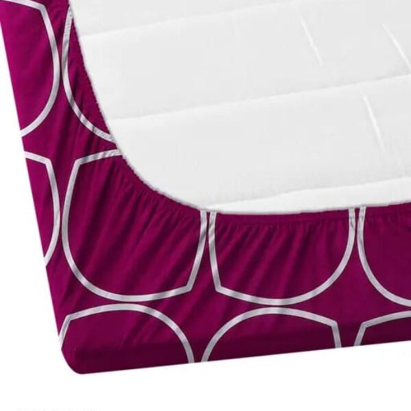 Super Soft Glace Cotton All Round Elastic Fitted Double Bed Bedsheet with 2 Pillow Covers-72x78x8