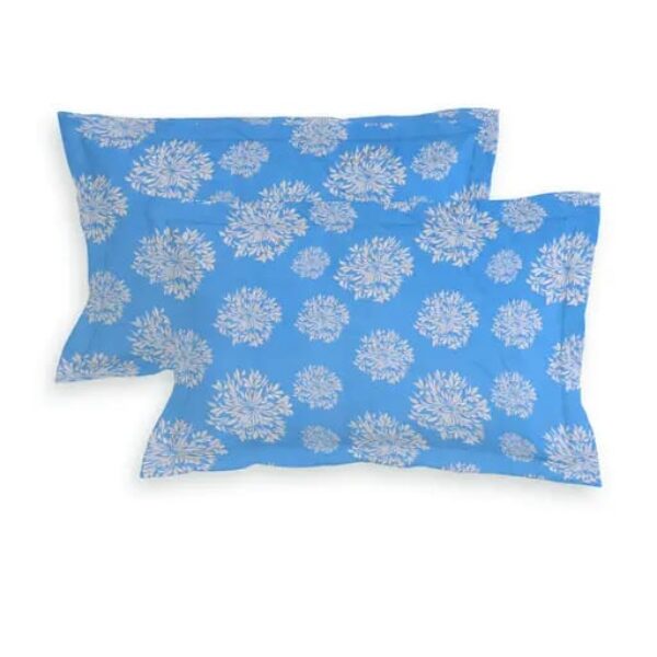 Super Soft Glace Cotton All Round Elastic Fitted Double Bed Bedsheet with 2 Pillow Covers-72x78x8