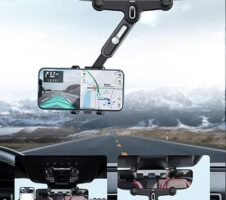 Phone Mount for Car, 2024 Upgraded Rear View Mirror Phone Holder, Universal Mount, Rotatable Phone Holder for Car Compatible