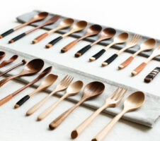 Japanese Style Wooden Bamboo Spoon Fork Cooking Utensil