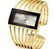 CANSNOW Womens Watch Luxury Fashion Rose Gold Bangle Bracelet Watch Women Dress Clock