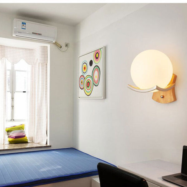 Solid Wood Wall Lamp Simple Bedroom Modern Chinese Style