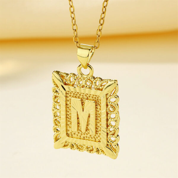 New Design Fashion Stainless Steel Letter Charm Necklace 18k Gold Plated