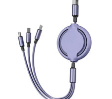 3 In 1 Retractable Data Cable | Fast Charger Cord | Data Transfer Cable