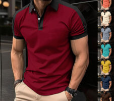 Men's Short Sleeve Business Shirt Summer Casual Polo Shirts