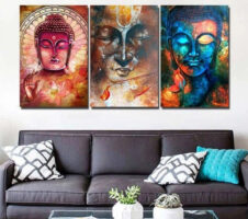 Buddha triple decorative painting