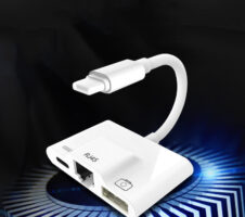 To RJ45 Ethernet Adapter Lightning To USB Camera Card Reader Changer