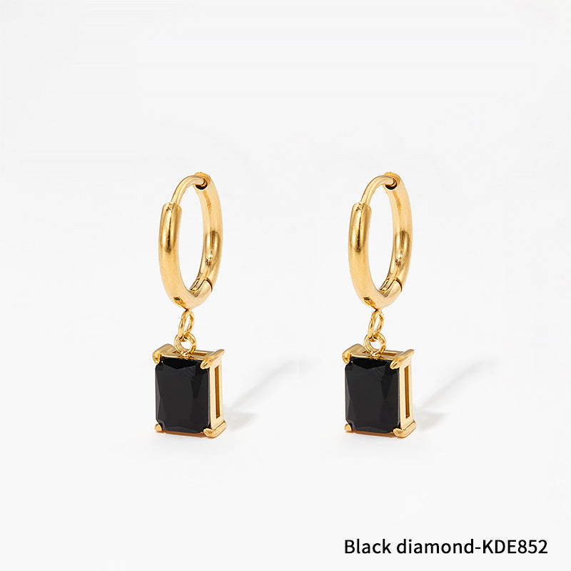 6eff98ed-6e92-4b00-8464-1c211ec8b68c European And American Niche Normcore Bag Zircon Stainless Steel Geometric Simple Earrings For Women 3080