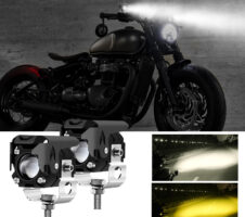 LED Bi-color Yellow And White Light External Work Light Motorcycle Light