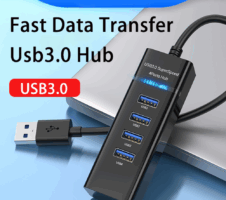 4 Port USB HUB SuperSpeed 3.0 Portable Mini-Hub