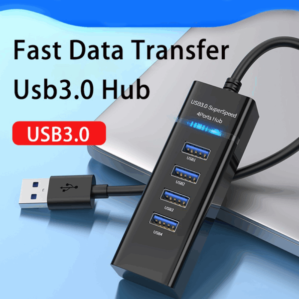 4 Port USB HUB SuperSpeed 3.0 Portable Mini-Hub