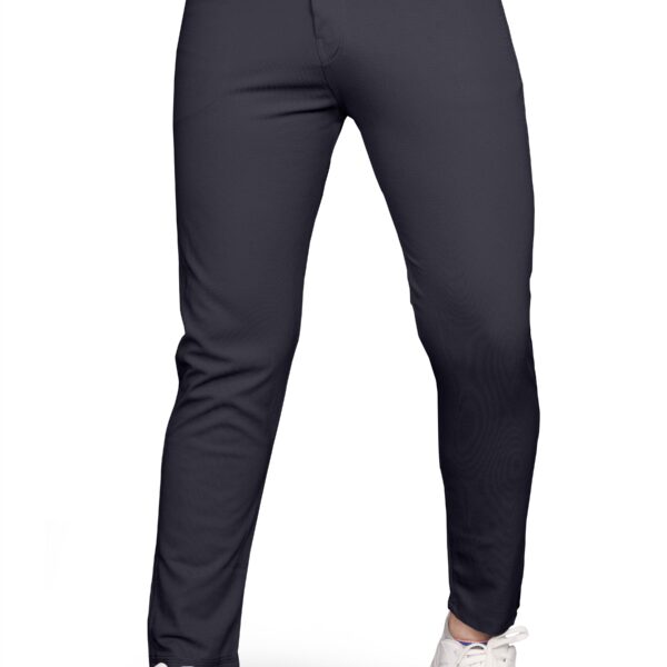 Dark Grey Cotton Blend Formal Trousers Pants For Mens