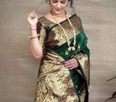 Banarasi Silk Woven Design Saree for Women (Green, 6.3 m)