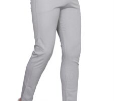 Light Grey Cotton Blend Formal Trousers Pants For Mens