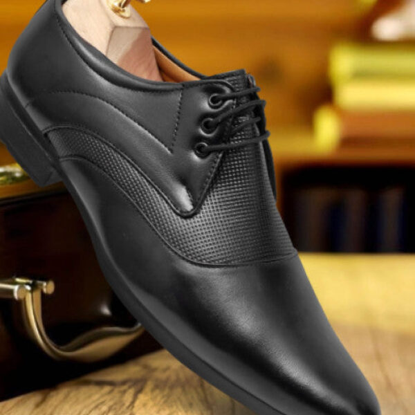 Black lace-up oxfords