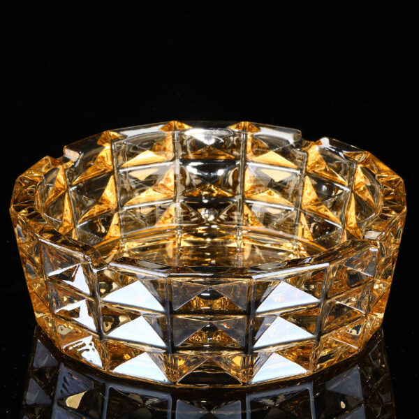 Creative Gold Oversized Crystal Glass Ashtray