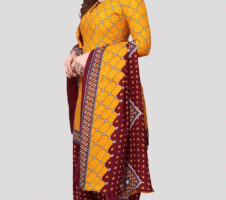 Cotton Unstitched Salwar Suit (Yellow)