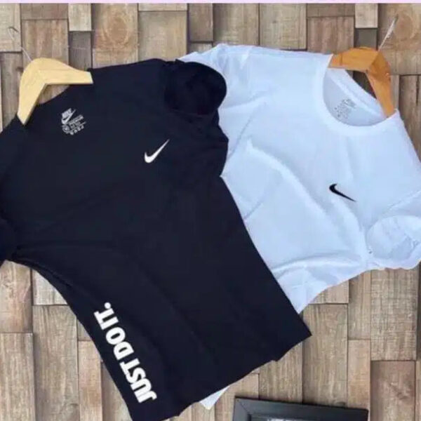 Half Sleeves T-Shirt for Men (White & Black, M) (Pack of 2)