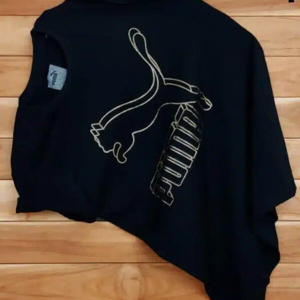 Half Sleeves Casual T-shirt for Men (Black, L)