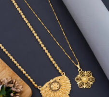 Mangalsutra Ki Mala Design With Moti Chen Ladi Lomg and short Combo Set [ BUY 1 GET 1 FREE ]