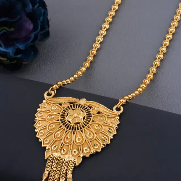 Traditional Gold plated Ki Mala Design With Moti Chen Ladi Long Mangalsutra