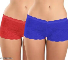 Net Briefs for Women (Red & Blue, 10XL) (Set of 2)