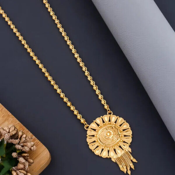 Traditional Gold plated Ki Mala Design With Moti Chen Ladi Long Mangalsutra