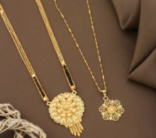 Mangalsutra Ki Mala Design With Moti Chen Ladi Lomg and short Combo Set [ BUY 1 GET 1 FREE ]