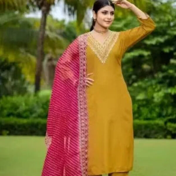 Kurta With Dupatta And Bottomwear