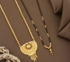 Gold plated Long Moti Mala Mangalsutra With Short Mangalsutra (30 Inch And 24 Inch)