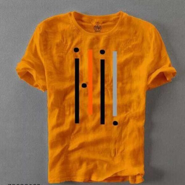 Best Hot Selling Cotton Blend Half Sleeves T-Shirt For Men (Mustard, XL) (R-42)