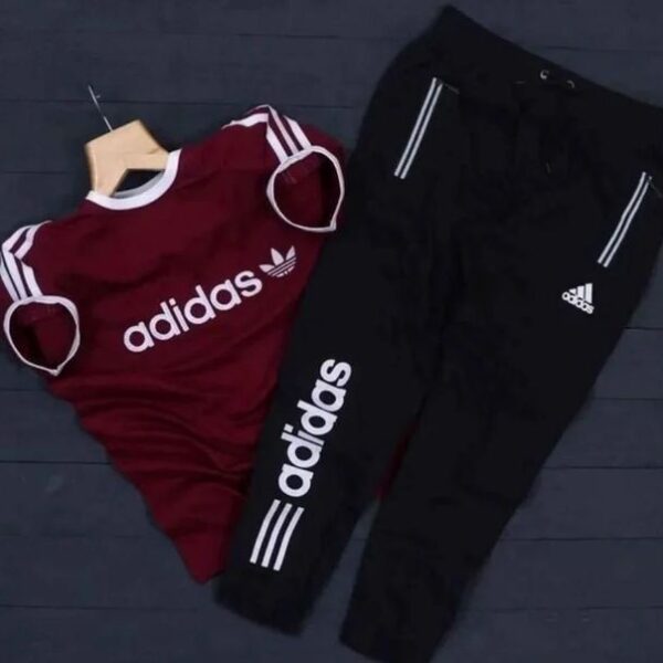 Adidas summer tracksuit (Maroon & Black)