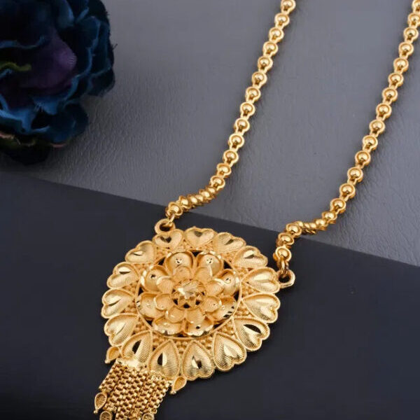 Traditional Gold plated Ki Mala Design With Moti Chen Ladi Long Mangalsutra