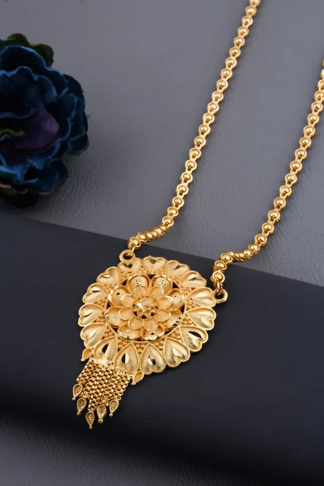 cmimgopt-a1961725-de6e-469d-a8cb-7efb51eda824 Traditional Gold plated Ki Mala Design With Moti Chen Ladi Long Mangalsutra 6366