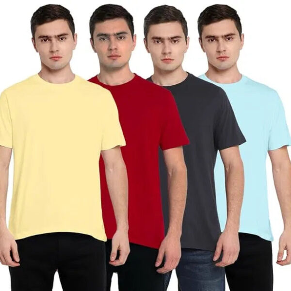 Round neck Cotton T-shirt (Pack of -4 )