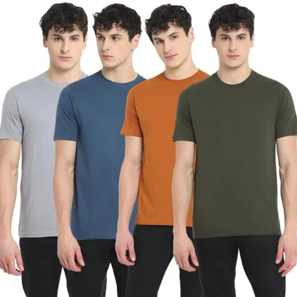 Round neck Cotton T-shirt (Pack of -4 )