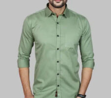 Cotton Blend Full Sleeves Shirt for Men (Mint Green, M)
