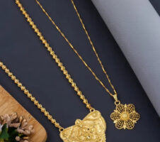 Mangalsutra Ki Mala Design With Moti Chen Ladi Lomg and short Combo Set [ BUY 1 GET 1 FREE ]